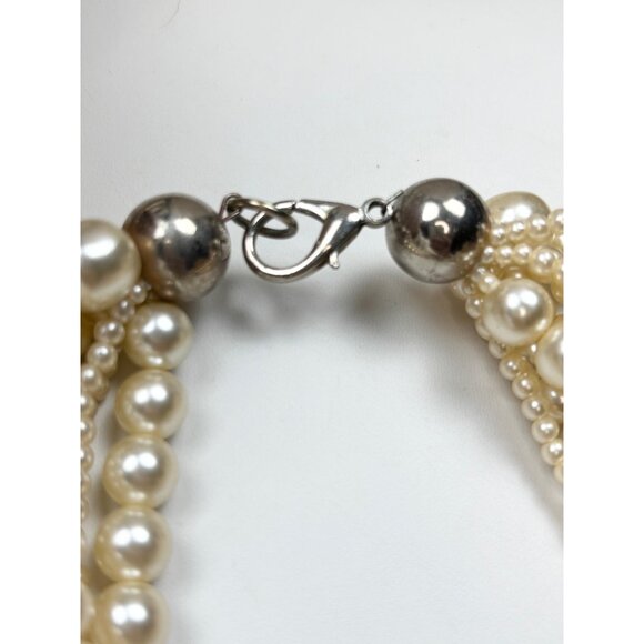 Multi-Strand Faux Pearl Necklace With Lobster Clasp - Picture 7 of 10